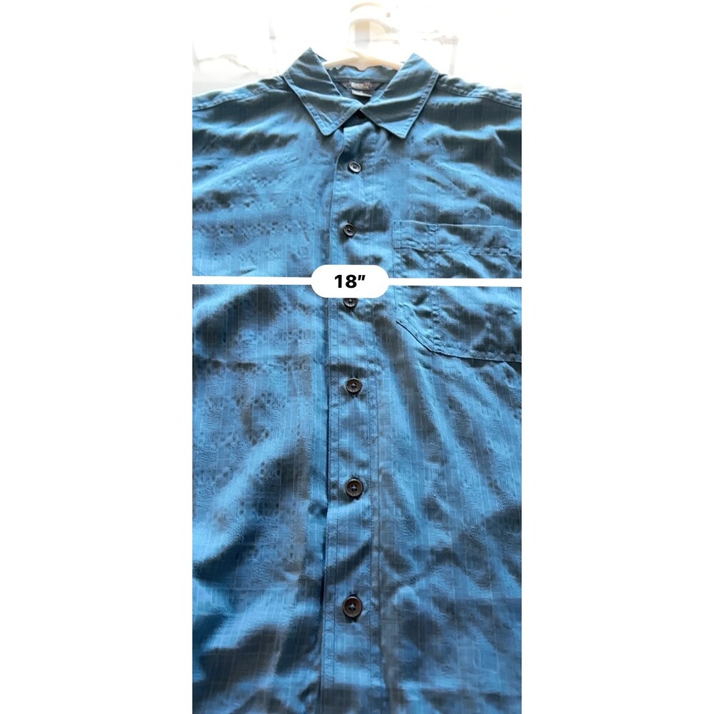 Royal Robbins Short Sleeve Button Up Shirt Mens Small Blue Modal Relaxed Fit - Picture 11 of 12